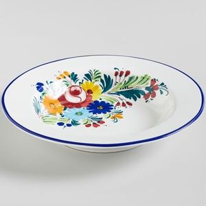 Pottery Barn Nova Deruta Floral Ceramic Pasta Bowls 4 Spring Country Flowers